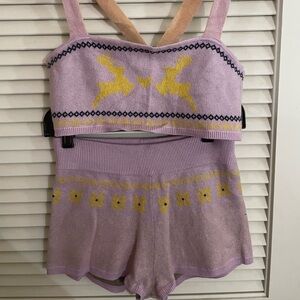 Adorably fun & flirty FREE PEOPLE INTIMATELY lounge short set!